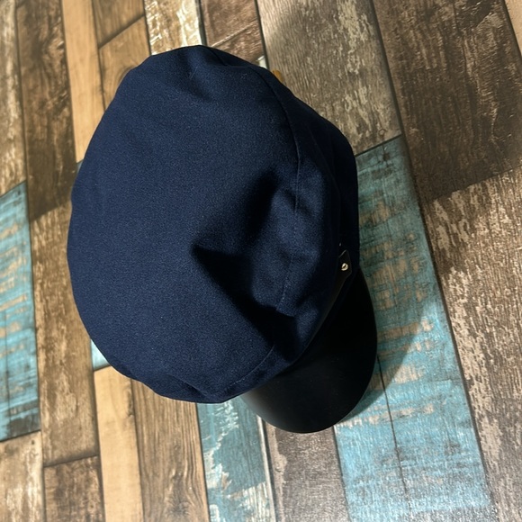 Navy blue pleather rim cute hat - Picture 8 of 16